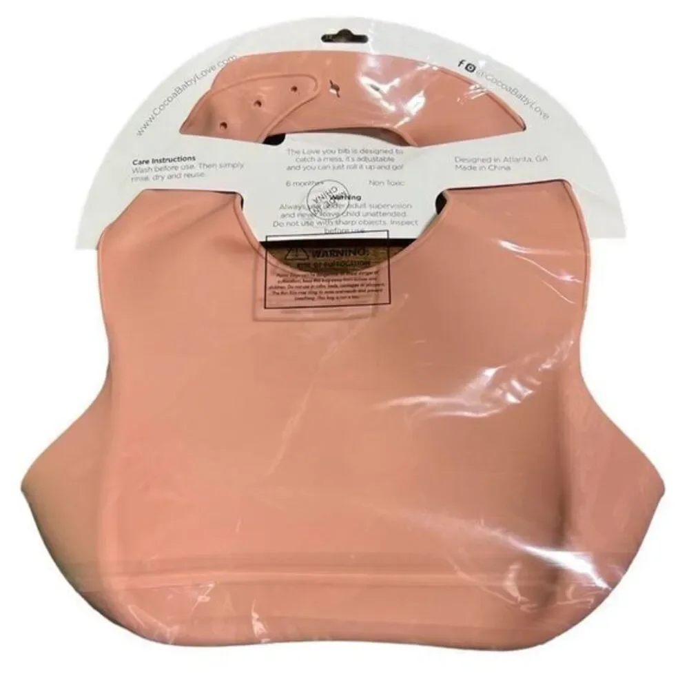 NWT Cocoa Baby Love “So Adored” Silicone‎ Bib One Size